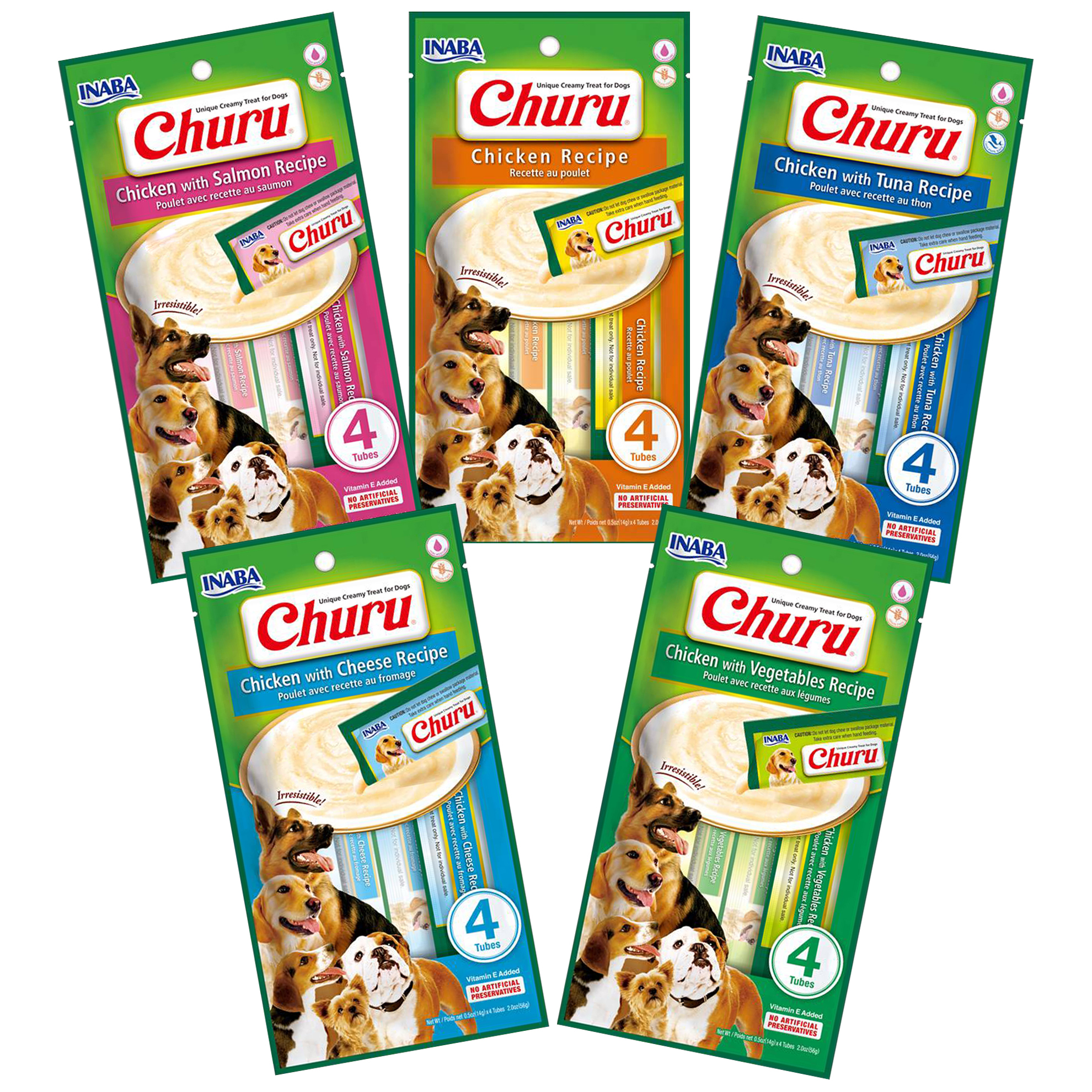 INABA CHURU PERRO 4 TUBOS 56 GRS