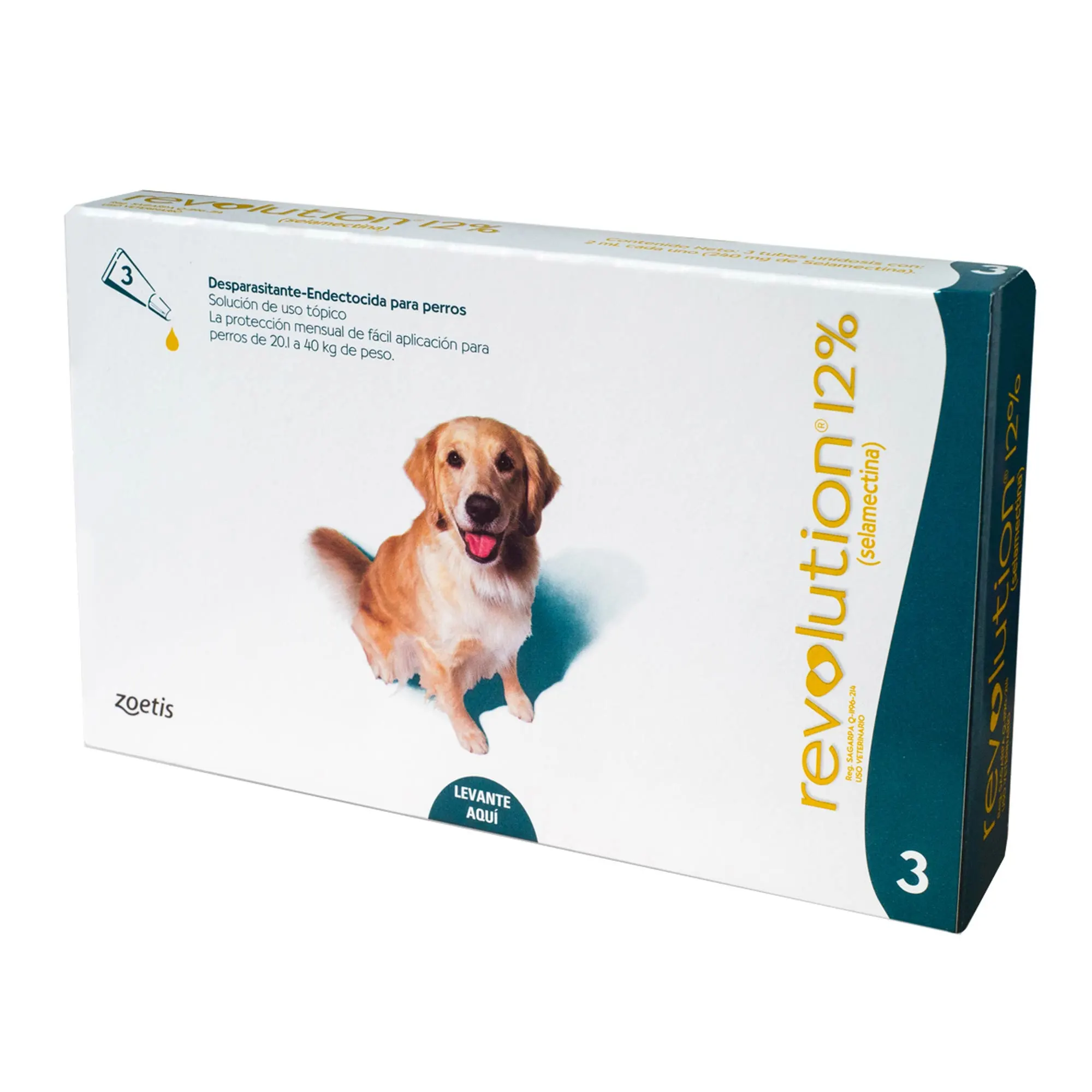 Pipeta Revolution Antipulgas 12% / 2ml (20.1 – 40kg) x3 Und