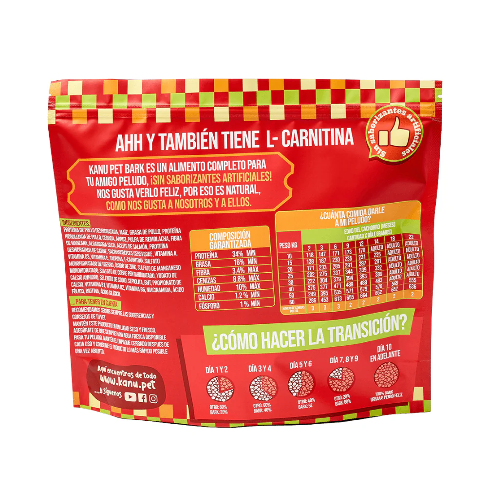 Alimento seco Kanu Pet Bark para cachorros razas medianas y grandes sabor a Pollo