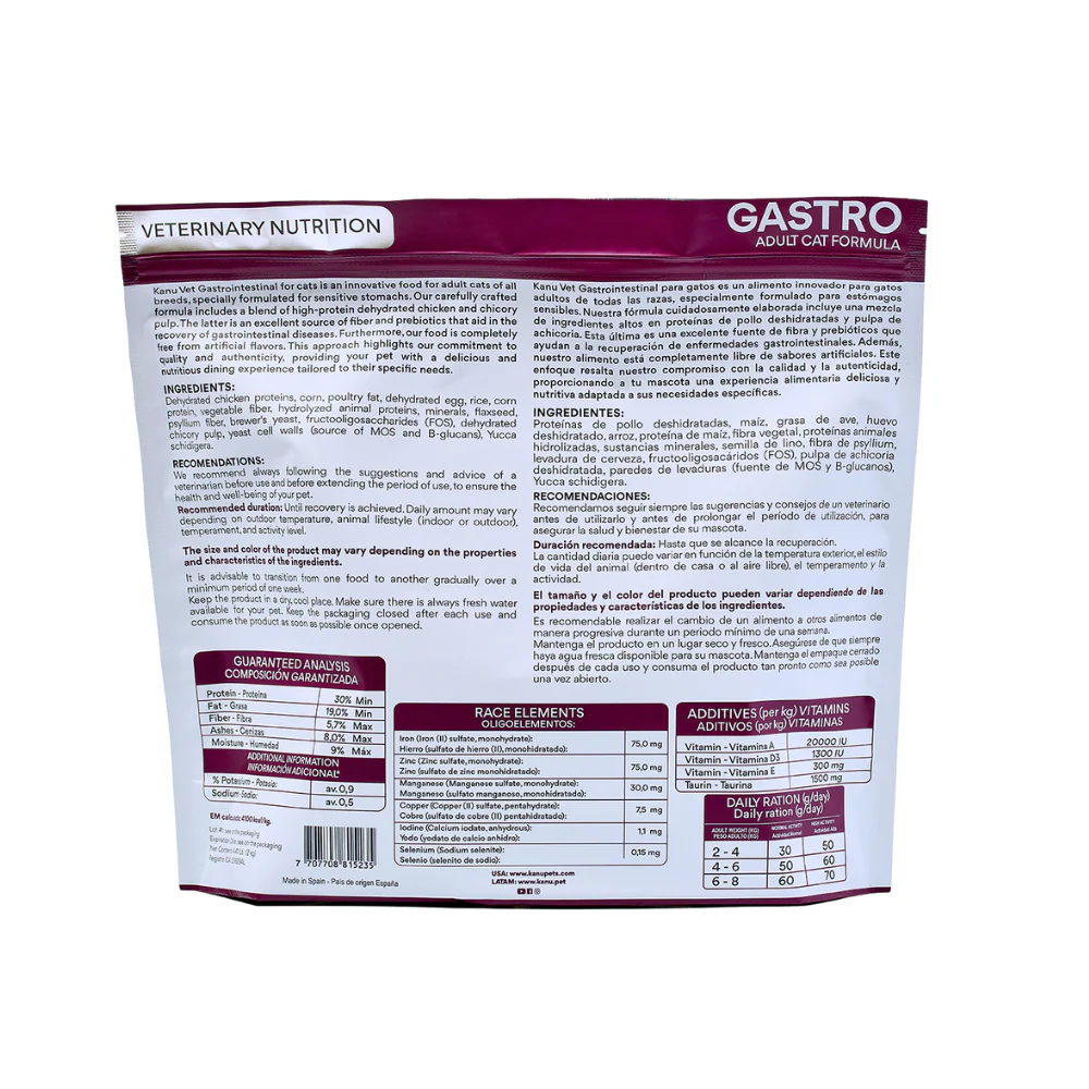 Alimento Medicado Kanu Vet Gastrointestinal para Gato Adultos