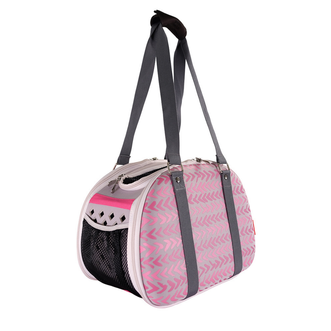 BOLSO COCOONING PINK CHEVRON PLEGABLE