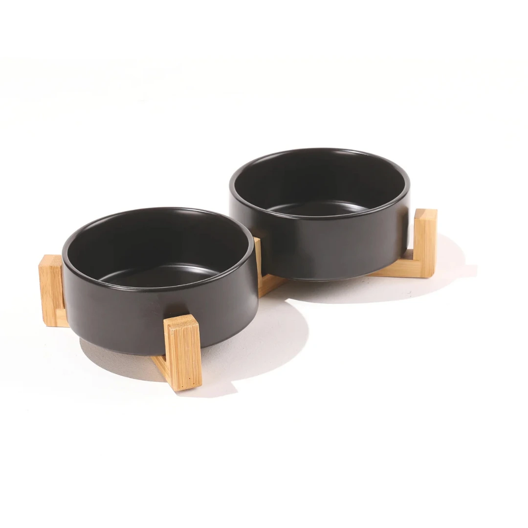 COMEDERO DOBLE OPERA NEGRO