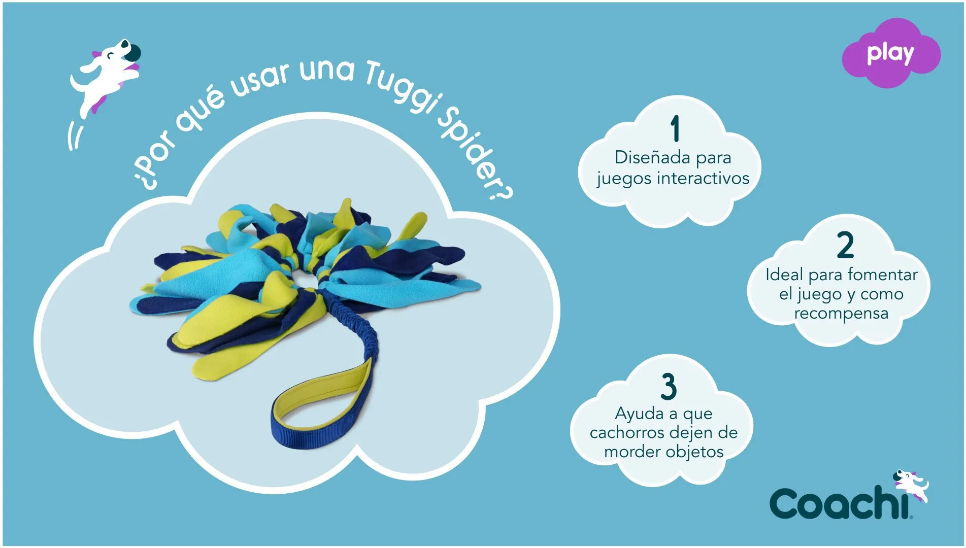 Juguete interactivo mordedor Tuggi Spider