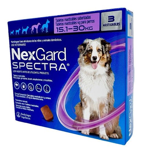 3 Tabletas Nexgard Perros 15-30 Kg Morado
