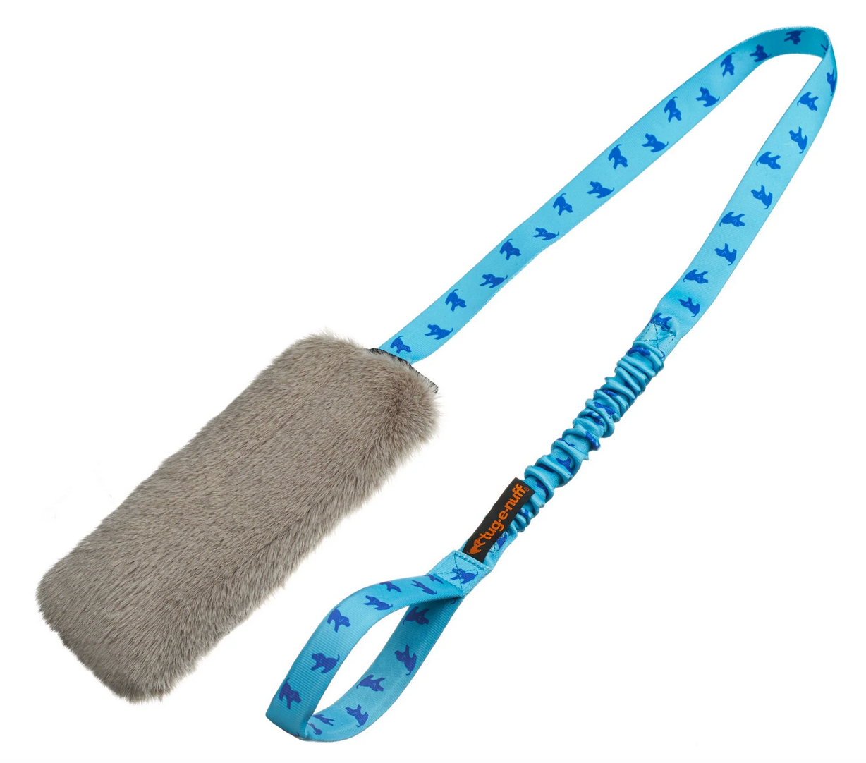 Mordedor pelo sintético con sonido y asa larga elástica / Faux Fur Squeaky Bungee Chaser Tug-e-Nuff (copia)