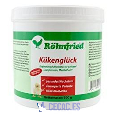 Rohnfried Kukengluck 500 grs, (reduce la mortalidad en el nido). Para pájaros y palomas