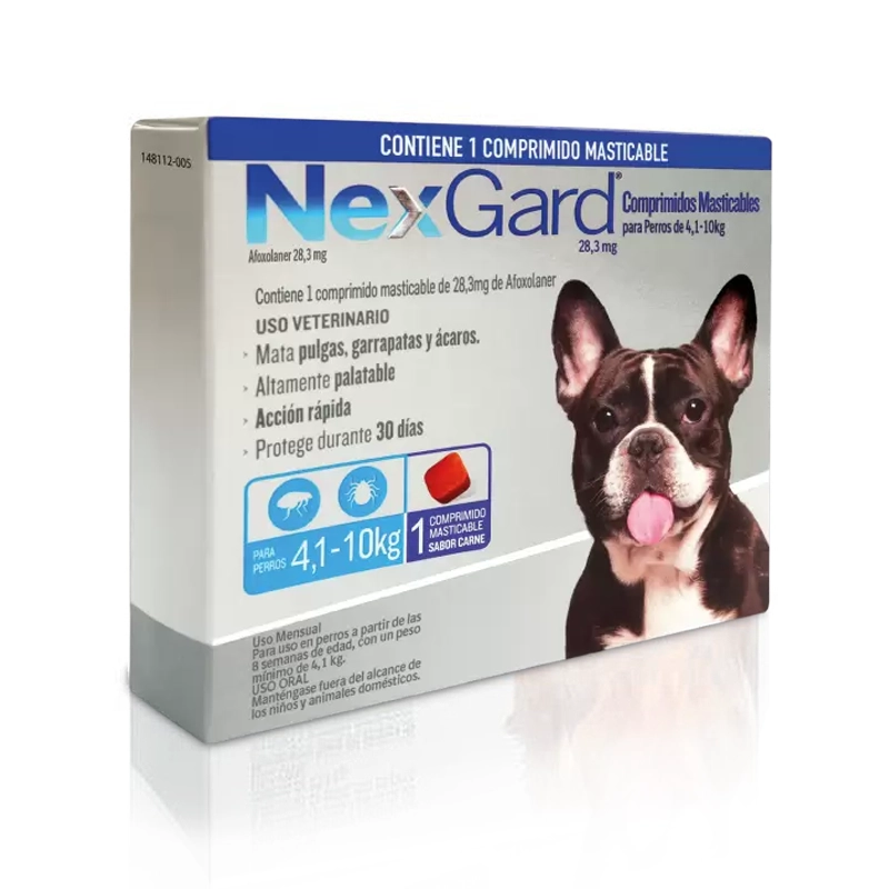 Nexgard para Perros 4,1 a 10 Kg 1 Dosis Masticable