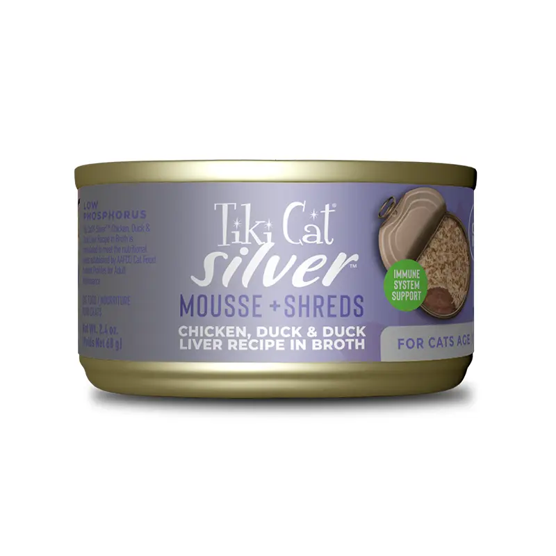 Tiki Cat Silver Chicken Duck y Duck Liver Wet Food 70 Gr