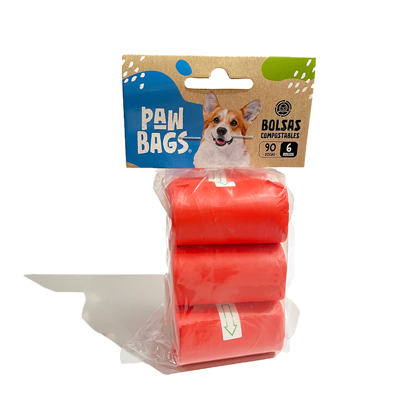 Bolsas de 6 Rollos Compostables Paw Bags (90 bolsas)