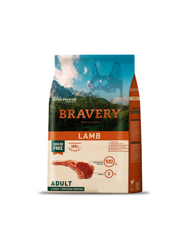 Bravery lamb adult large medium breed 4 KG