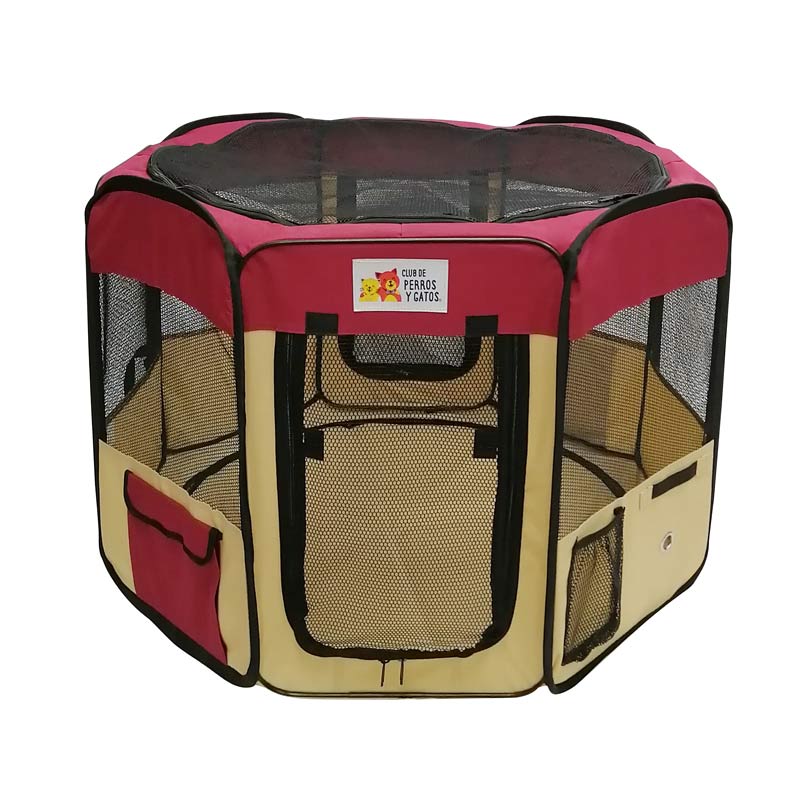Corral Plegable Para Mascotas Rojo