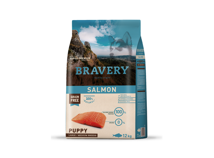 Bravery salmon puppy medium large breed 12 KG